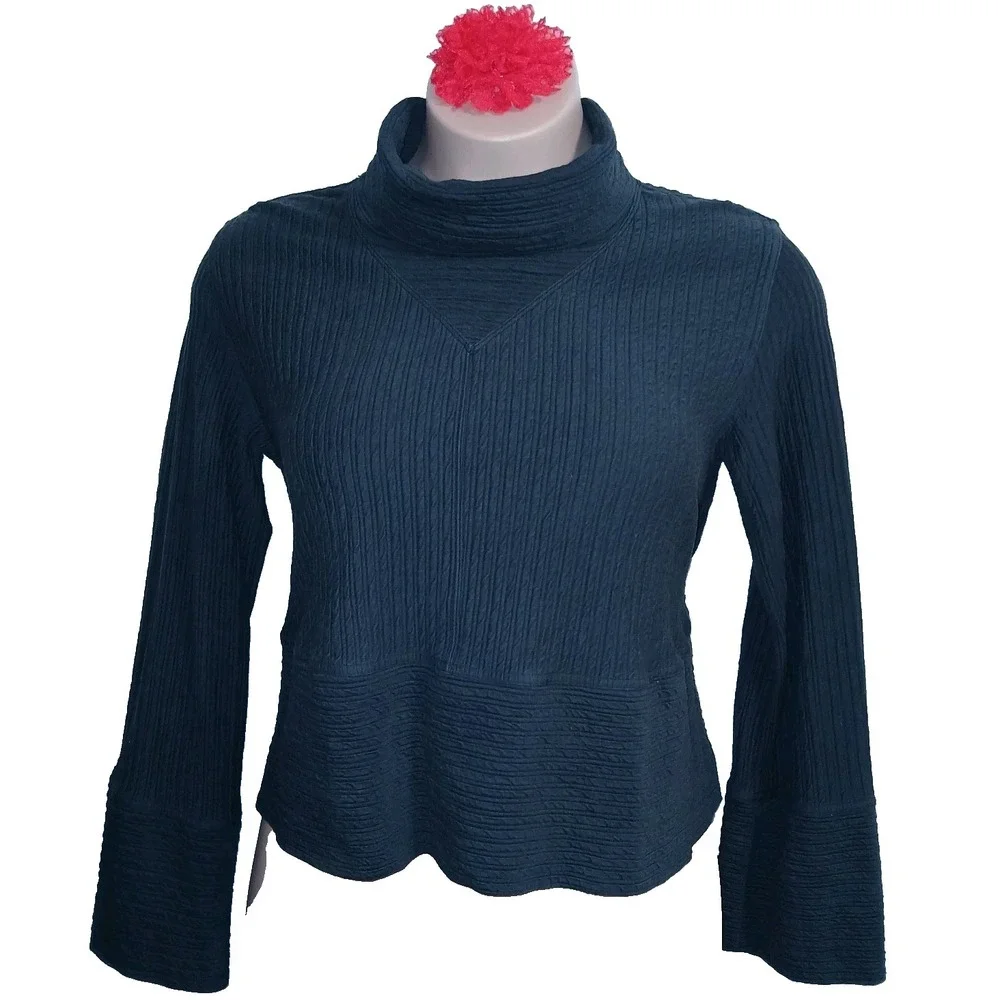 LuLulemon Athletica Retreat Yourself Cowl Neck Pullover Top L Black Wide Sleeves